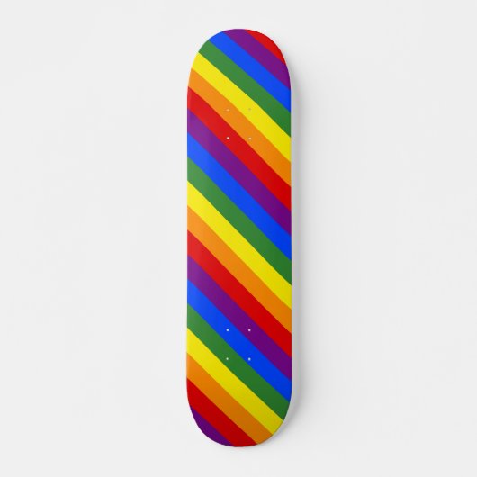 LGBT Pride Diagonal Rainbow Stripmuster Skateboard (Vorne)