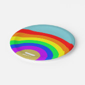 LGBT Pride Equality ist das Gold unter dem Regenbo Pappteller (Schrägansicht)