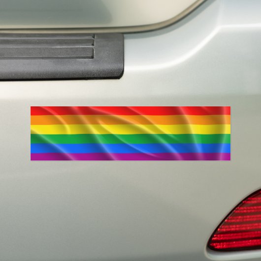 LGBT PRIDE FLAG BAR WAVY AUTOAUFKLEBER (Auf Auto)
