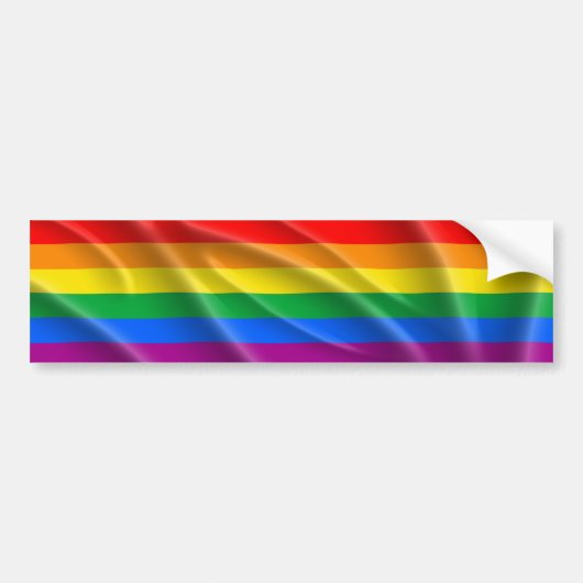LGBT PRIDE FLAG BAR WAVY AUTOAUFKLEBER (Vorne)