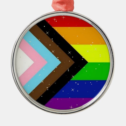 LGBT Pride Flag Christmas Tree Hanging Ornament Aus Metall (Vorne)