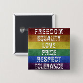 LGBT Pride Flag Moderne Regenbogenstreifen Button (Vorne & Hinten)
