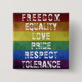 LGBT Pride Flag Moderne Regenbogenstreifen Button (Vorderseite)