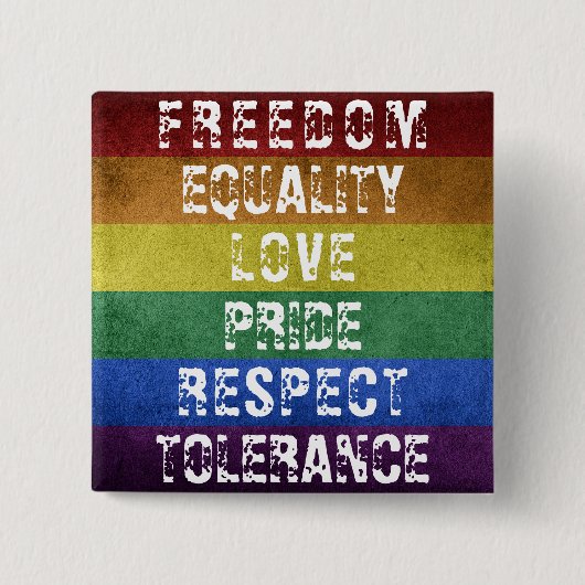 LGBT Pride Flag Moderne Regenbogenstreifen Button (Vorderseite)