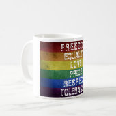 LGBT Pride Flag Moderne Regenbogenstreifen Kaffeetasse (Vorderseite Links)