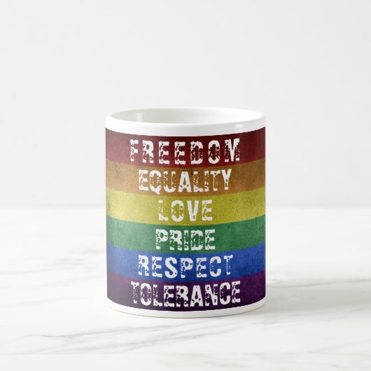 LGBT Pride Flag Moderne Regenbogenstreifen Kaffeetasse (Mittel)
