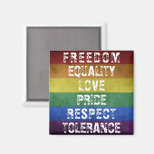 LGBT Pride Flag Moderne Regenbogenstreifen Magnet (Vorderseite/Rückseite)