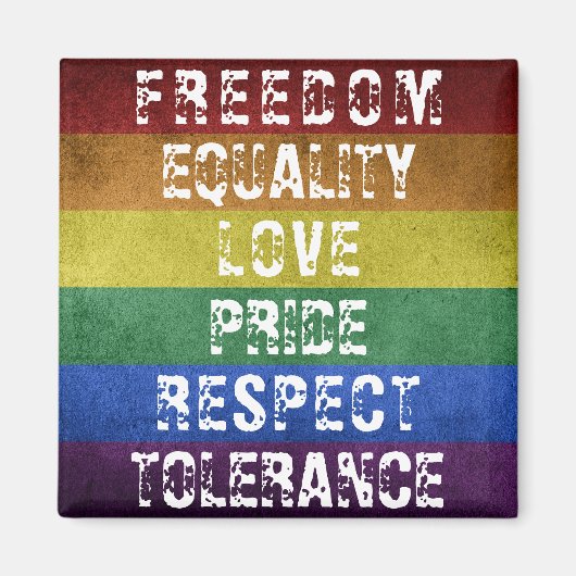 LGBT Pride Flag Moderne Regenbogenstreifen Magnet (Vorne)