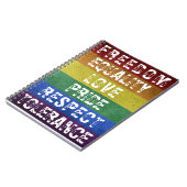 LGBT Pride Flag Moderne Regenbogenstreifen Notizblock (Linke Seite)