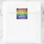LGBT Pride Flag Moderne Regenbogenstreifen Quadratischer Aufkleber (Tasche)