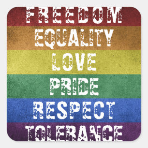 LGBT Pride Flag Moderne Regenbogenstreifen Quadratischer Aufkleber