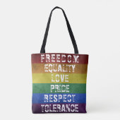 LGBT Pride Flag Moderne Regenbogenstreifen Tasche (Rückseite)