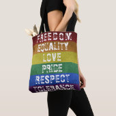 LGBT Pride Flag Moderne Regenbogenstreifen Tasche (Von Nahem)