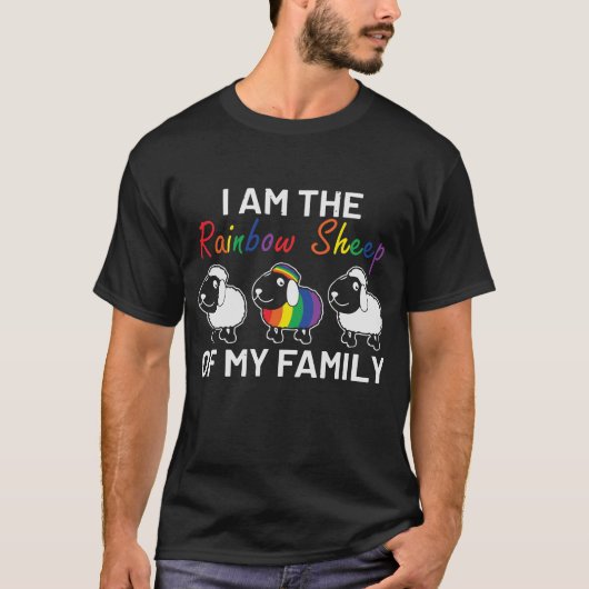 LGBT Pride Funny Rainbow Sheep Sprichwort Modern T-Shirt (Vorderseite)