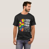 LGBT Pride Gay Lesbian Modern Rainbow Sunflower T-Shirt (Vorne ganz)
