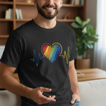 LGBT Pride Gay Lesbian Moderner Rainbow Heartbeat