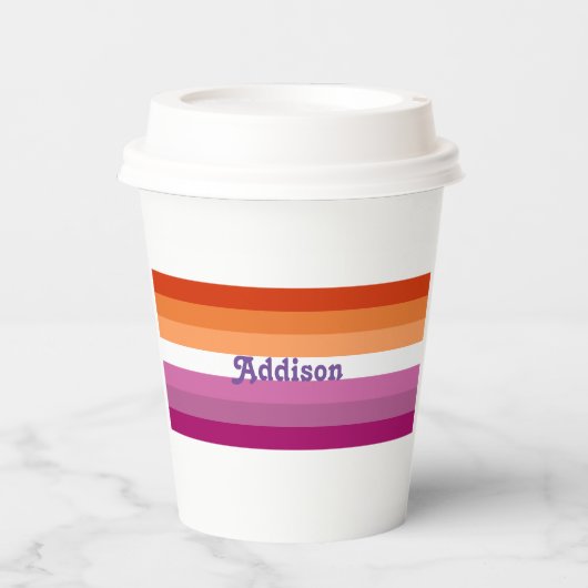 LGBT Pride Gay Lesbian Personalisierter Name Pappbecher (Vorderseite)