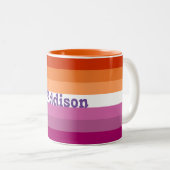 LGBT Pride Gay Lesbian Personalisierter Name Zweifarbige Tasse (VorderseiteRechts)