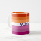 LGBT Pride Gay Lesbian Personalisierter Name Zweifarbige Tasse (Vorderseite Links)