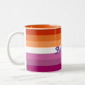 LGBT Pride Gay Lesbian Personalisierter Name Zweifarbige Tasse (Links)