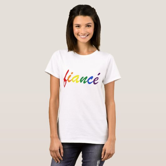 LGBT Pride Gay Lesbian Verlobte Hochzeitlicher Reg T-Shirt (Vorne ganz)