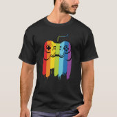 LGBT Pride Gaymer Gamer Moderner Regenbogen-Contro T-Shirt (Vorderseite)