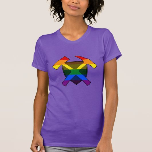 LGBT Pride Geology Hammer Logo T-Shirt (Vorderseite)
