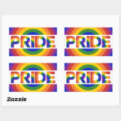 LGBT Pride Geometric Rainbow Bullseye Rechteckiger Aufkleber (Blatt)