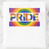 LGBT Pride Geometric Rainbow Bullseye Rechteckiger Aufkleber (Tasche)
