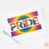 LGBT Pride Geometric Rainbow Bullseye Rechteckiger Aufkleber (Umschlag)