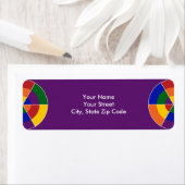 LGBT-Pride-Geometrische Regenbogenkreise auf Lila (Insitu)