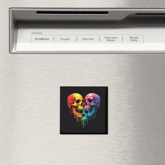 Lgbt Pride Halloween Horror Skeleton Skull Rainbow Magnet (In Situ (Geschirrspüler))