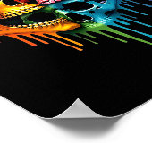 Lgbt Pride Halloween Horror Skeleton Skull Rainbow Poster (Ecke)