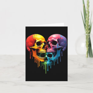 Lgbt Pride Halloween Horror Skelett Schädel Regenb Karte