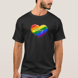 LGBT Pride Heart - Vorname "Macy" Regenbogenherz T-Shirt