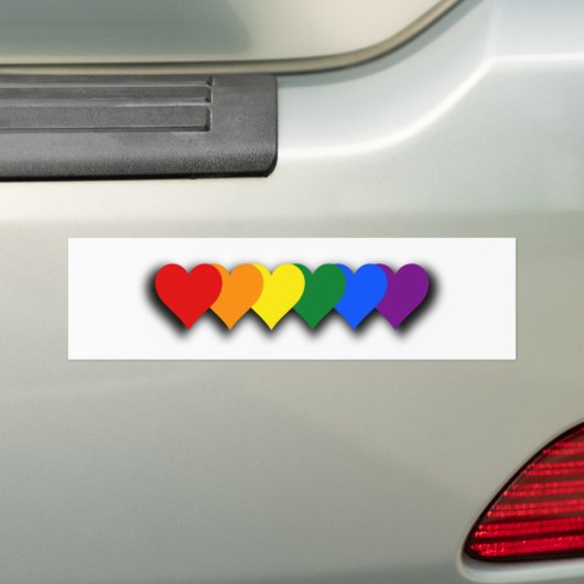 LGBT pride hearts Bumper Sticker Autoaufkleber (Auf Auto)