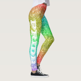 LGBT Pride Imitats Glitzer Rainbow Leggings