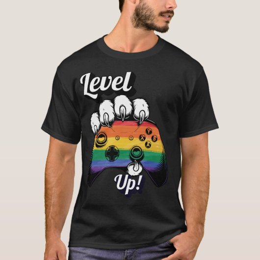 LGBT Pride Level Up Tiger Paw Controller Tee 2026 (Vorderseite)