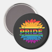LGBT+Pride-Liebe. Blume mit Regenbogenfarben Magnet (Vorderseite/Rückseite)