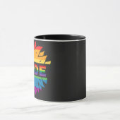 LGBT+Pride Liebe. Blume Regenbogen Tasse Kaffee (Zentrum)