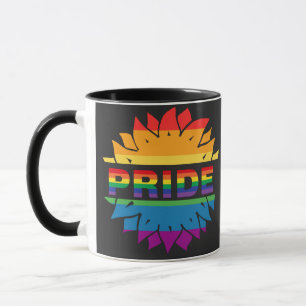 LGBT+Pride Liebe. Blume Regenbogen Tasse Kaffee