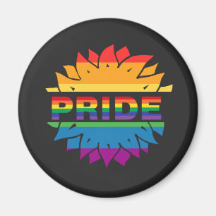 LGBT+Pride-Liebe. Schaltfläche für die Blume des R Magnet