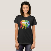 LGBT Pride Lips Colourful Brush Stroke Love Vampir T-Shirt (Vorne ganz)