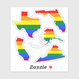 LGBT Pride Maps von Staaten Aufkleber