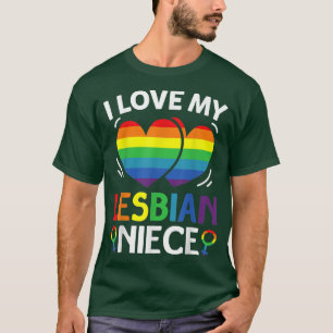 LGbt Pride Monat I Liebe Lesbian Nichte Herzdesign T-Shirt