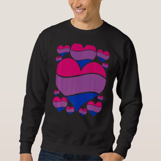 LGbt Pride Monat Que Bisexualität Flag Herz Prou Sweatshirt (Vorderseite)