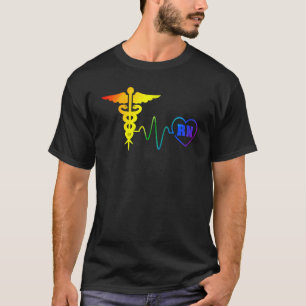 Lgbt Pride Nurse Rn Heartbeat Gay Lesbian Liebe Ra T-Shirt