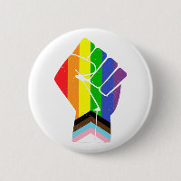 LGBT Pride (Progress) Flag mit erhöhter Faust