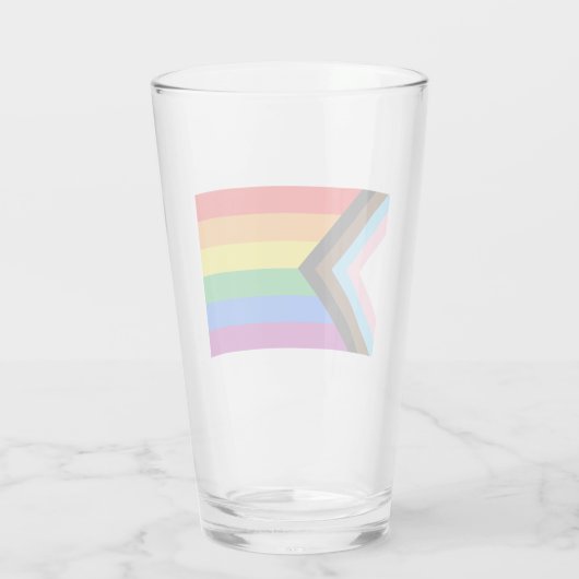 LGBT PRIDE (Progress Pride) Glas (Rückseite)