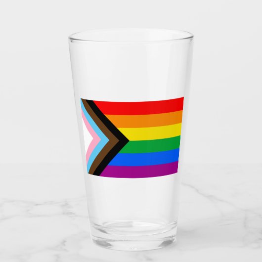 LGBT PRIDE (Progress Pride) Glas (Vorderseite)